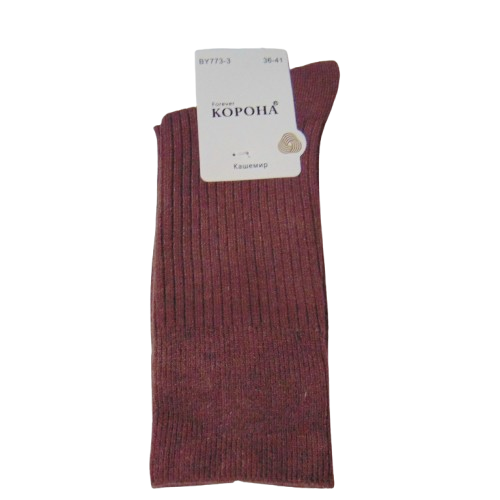 Високі шкарпетки кашемір Корона 36-41 коричневі 7733, фото 1