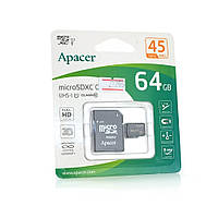 МикроSD-карта Apacer microSDHC Class 10 UHS-I 64 ГБ для фотоаппаратов видеокамер смартфонов florentia