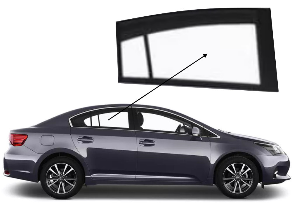 Бічне скло Toyota Avensis 2009-2018 задніх дверей праве, фото 1