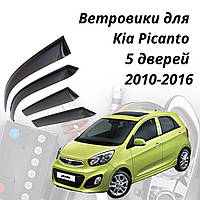 Дефлекторы боковых окон Kia Picanto III Киа Пиканто 5 дверей 2010-2016ветровики