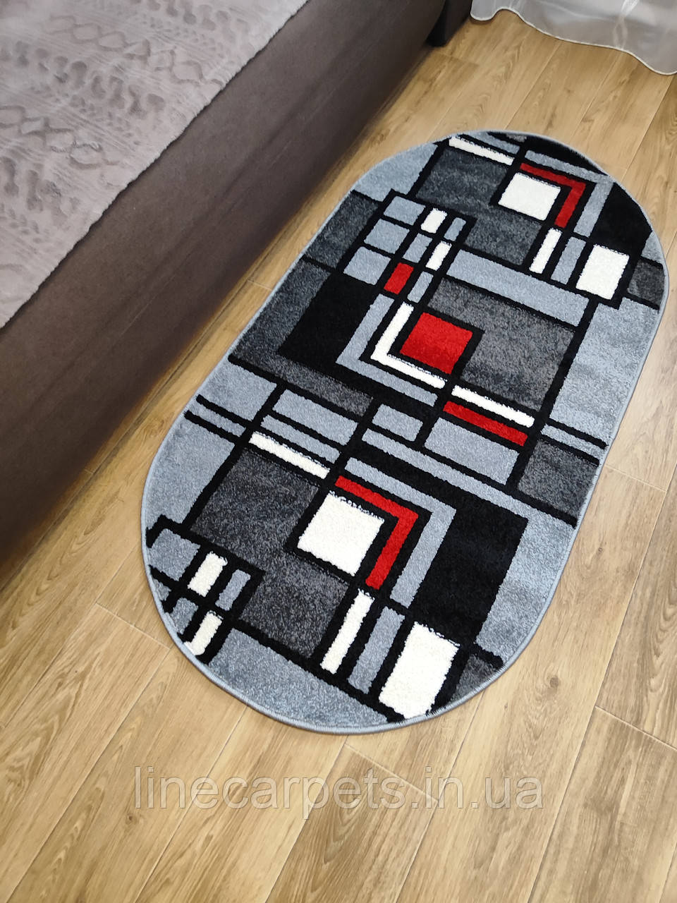 Сучасний  овальний килим Camino 02581C L.GREY-L.RED