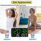 Настільний електронний годинник Mids з резервним живленням, термометр, календар., фото 6