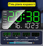 Настільний електронний годинник Mids з резервним живленням, термометр, календар., фото 5