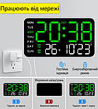 Настільний електронний годинник Mids з резервним живленням, термометр, календар., фото 2