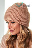 Вовняна ангорова жіноча шапка Odyssey Гренні Модна в'язана зимова шапка для жінок, фото 5