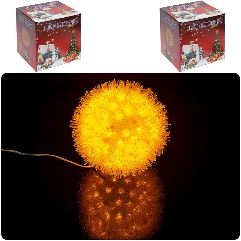 Гірлянда електрична «Велика Куля» Колір жовтий без миготіння, Діаметр кулі 18 см, Довжина шнура 85см, Живлення 220V.