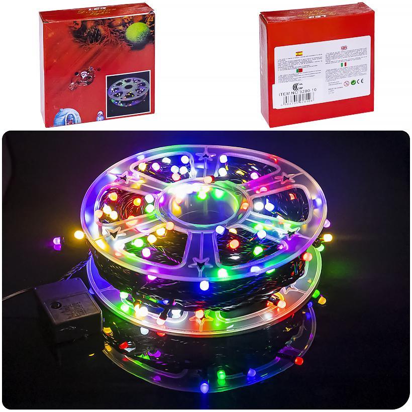 Гірлянда електрична 50 метрів кольорова матова світіння більш м'яке 240 лампочок, 8 програм, Живлення 220V