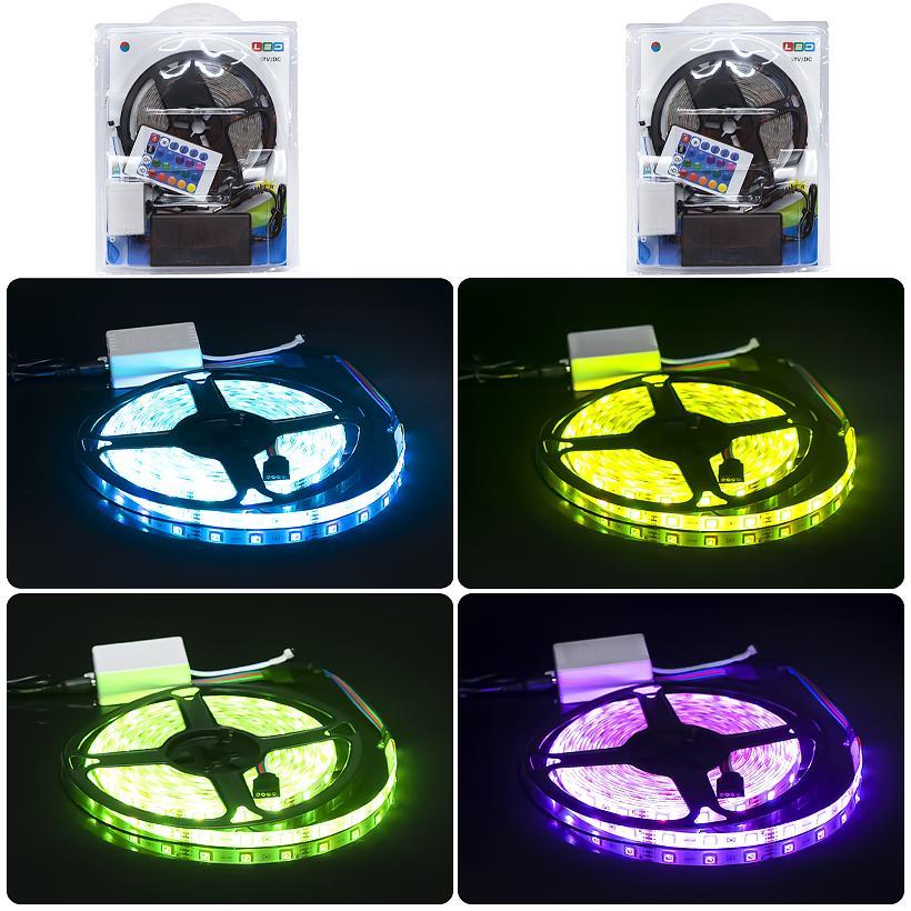 Гірлянда стрічка вулична на пульті 12V LED 5 метрів