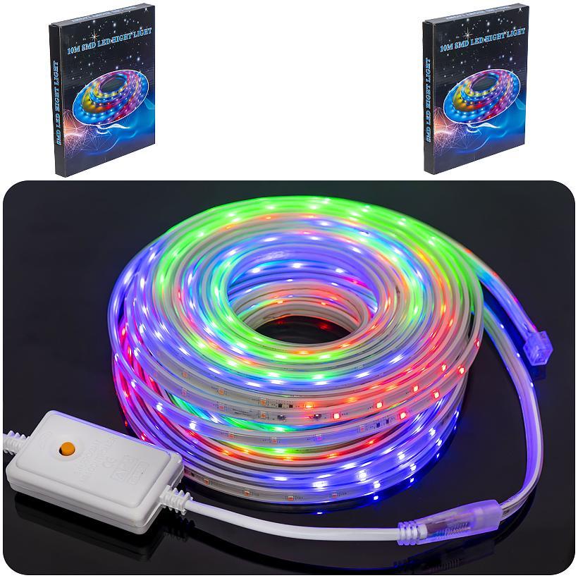 Гірлянда вулична LED стрічка 10 метрів, Колір світіння - мультиколор, 8 програм, Живлення 220V