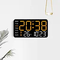 Настінний електронний годинник Mids з резервним живленням, термометр, календар.