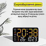 Настінний електронний годинник Mids з резервним живленням, термометр, календар., фото 3