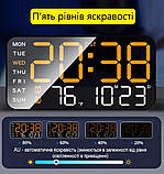 Настінний електронний годинник Mids з резервним живленням, термометр, календар., фото 5
