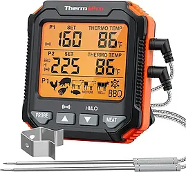 Термометр двоканальний цифровий ThermoPro TP-717 (-10..+300 °C) з таймером і магнітом