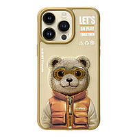 Чохол TPU+PC Nimmy 3D with Metal Buttons для iPhone 15 Pro Колір Bear Khaki florentia