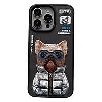 Чохол TPU+PC Nimmy 3D with Metal Buttons для iPhone 15 Колір Dog Black florentia