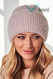 Вовняна ангорова жіноча шапка Odyssey Гренні Модна в'язана зимова шапка для жінок, фото 9