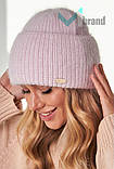 Вовняна ангорова жіноча шапка Odyssey Гренні Модна в'язана зимова шапка для жінок, фото 10