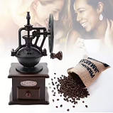 Кавомолка ручна дерев'яна Ретро Vintage Coffee вінтажна антикварна для кави, перцю, фото 4