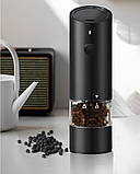 Млин електричний для перцю солі спеції з LED-підсвічуванням та 5 режимів Чорний, фото 3