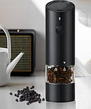 Млин електричний для перцю солі спеції з LED-підсвічуванням та 5 режимів Чорний, фото 9