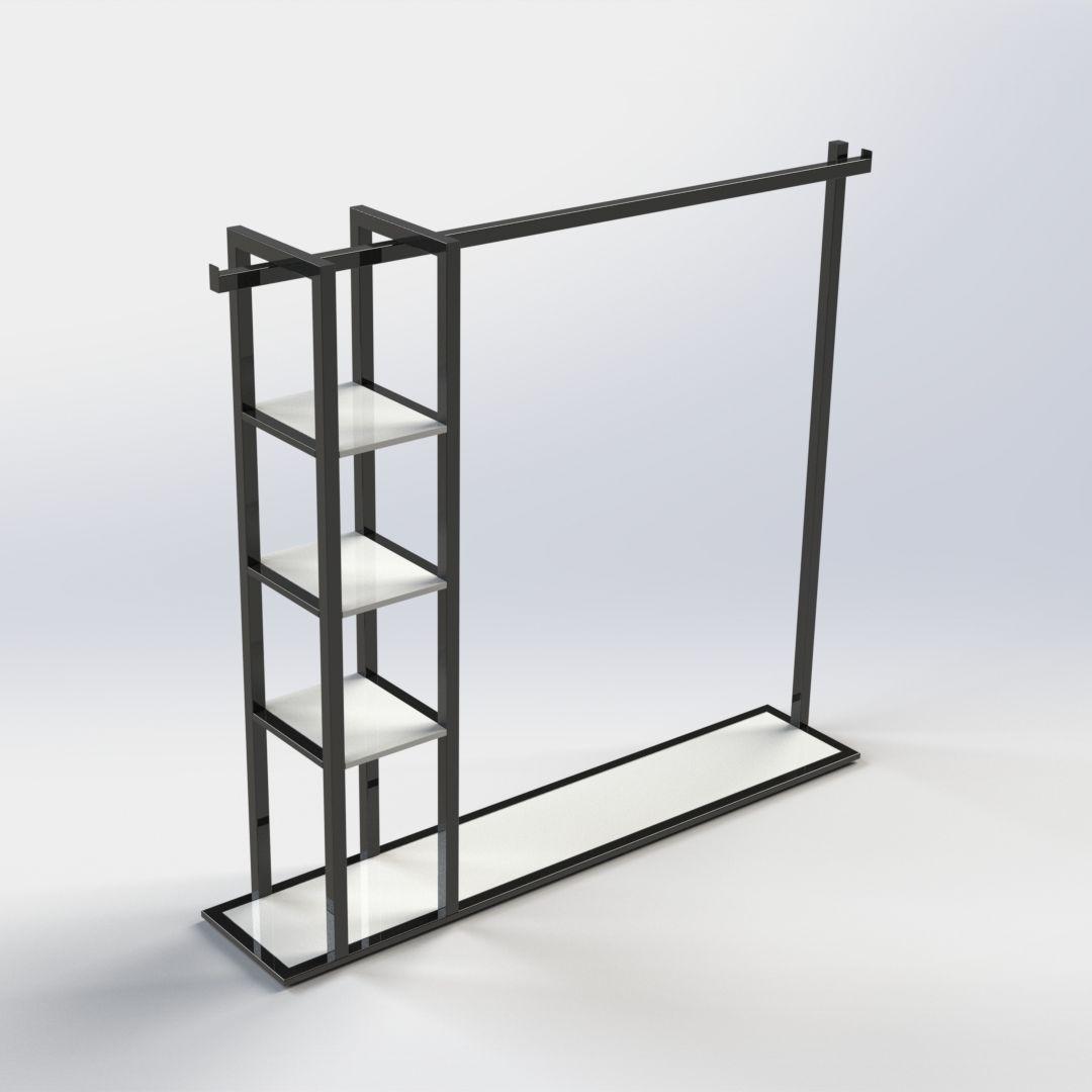 Торгівельний стелаж для одягу з полицями ВМ-6, фото 1