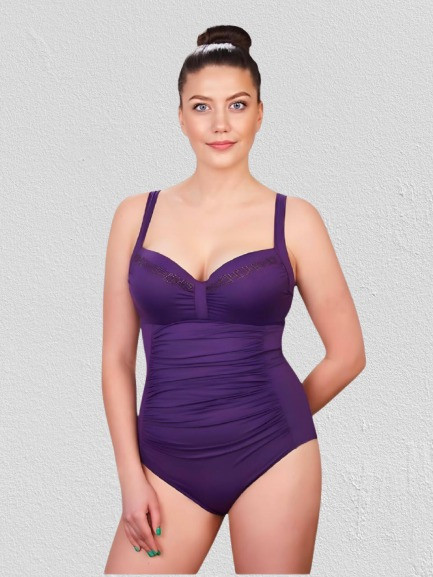 Купальник слитный 3015 Samegame Амелия баклажан(В НАЛИЧИИ ТОЛЬКО 48 УКР р-ры)