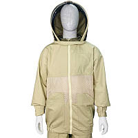 Куртка бджоляра Люкс 100% катон тришарова вентиляційна сітка Air Mesh, європейська маска
