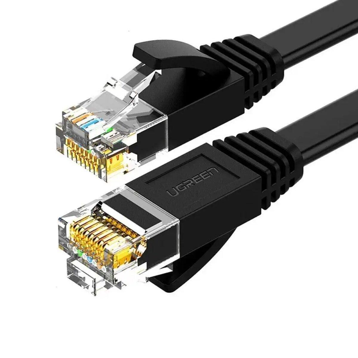 Мережевий кабель UGREEN Cat 6 U/UTP Lan Flat Cable 3m (Black)