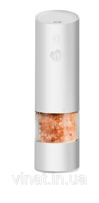 Млин електричний для перцю солі спеції з LED-підсвічуванням та 5 режимів Білий, фото 1