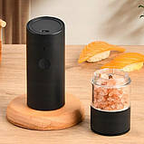 Млин електричний для перцю солі спеції з LED-підсвічуванням та 5 режимів Білий, фото 4