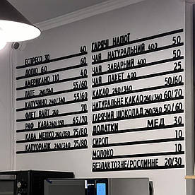 Набірне меню на стіну Black Подвійне