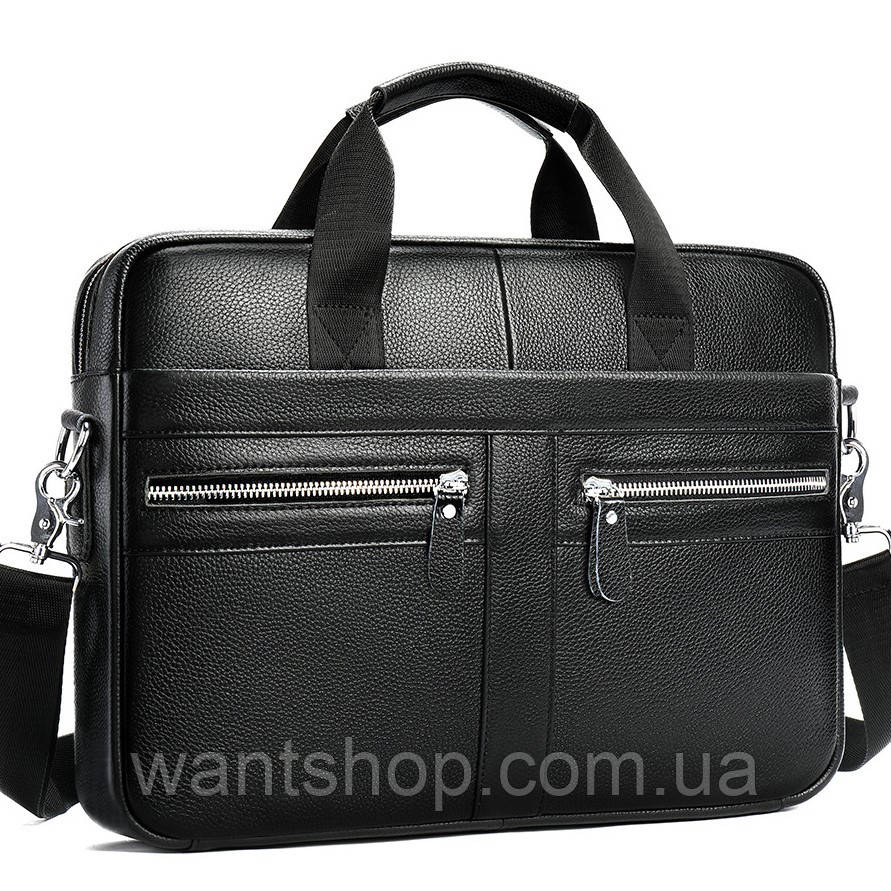 Сумка-портфель чоловіча шкіряна TM-50425 чорна