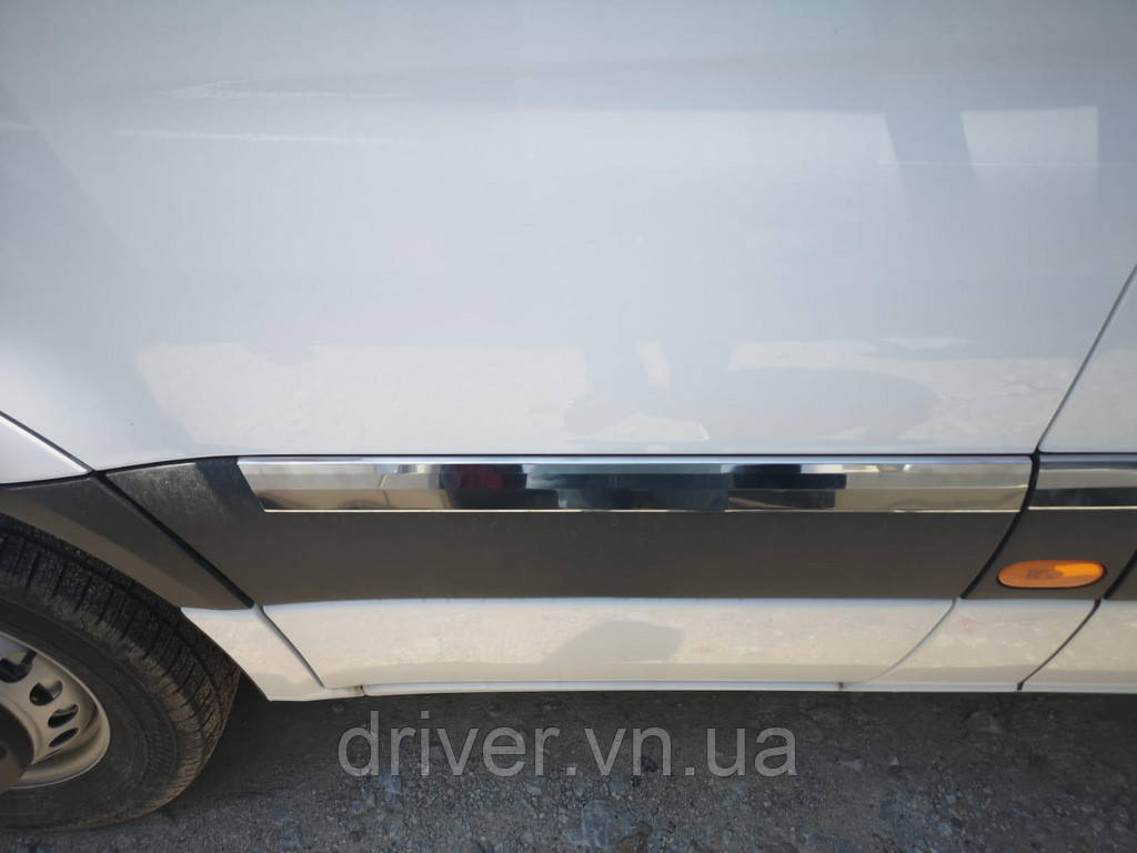 Молдины на двери (10 шт, нерж) (ExtraLong) для Mercedes Sprinter W907/W910 2018- гг