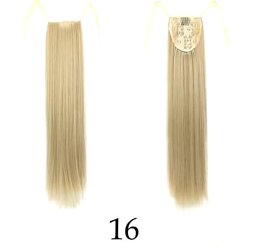 Шиньйон прямий хвіст пшеничний на стрічці темний блонд (SHL-S16), фото 1