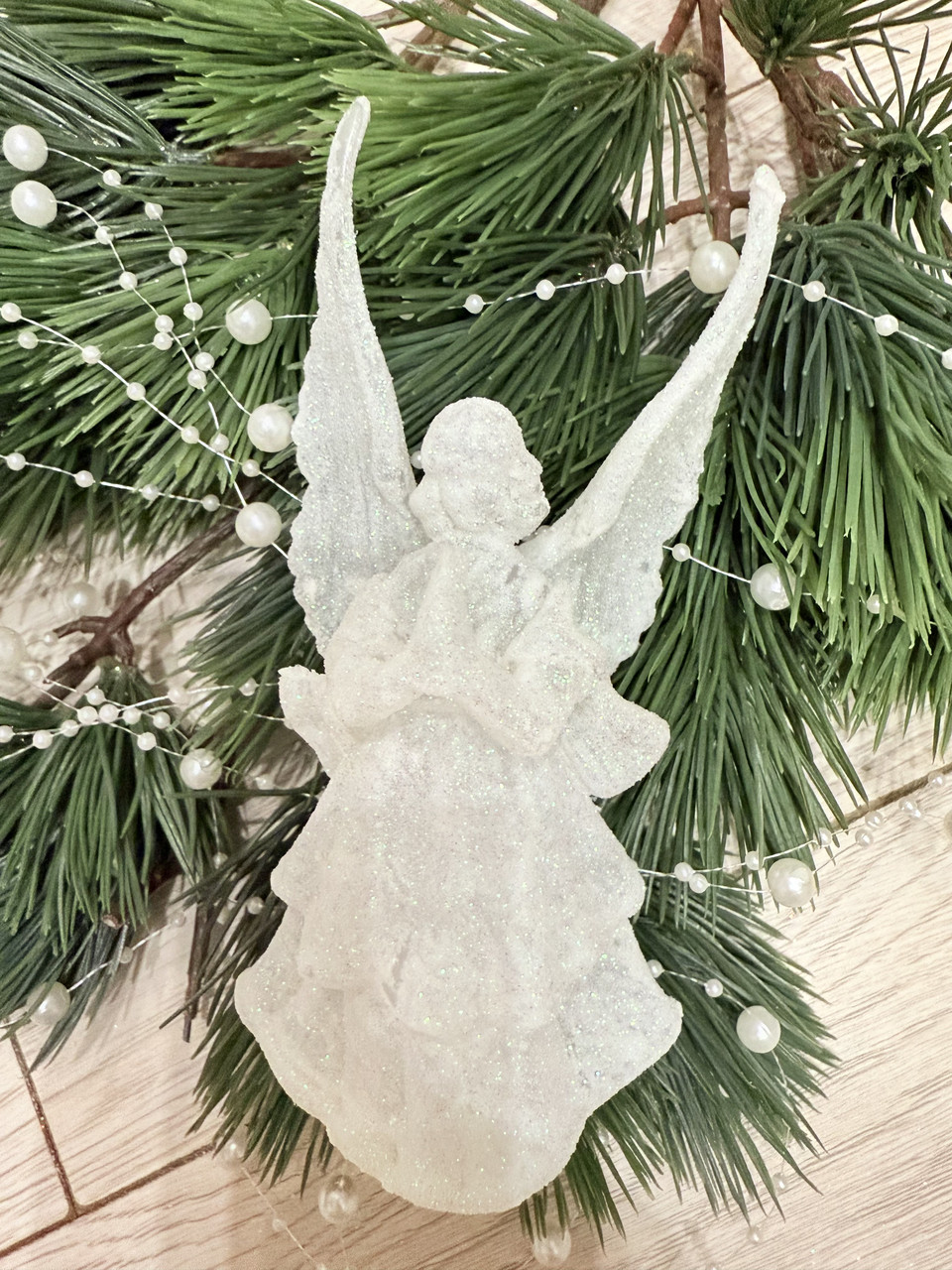Новорічна прикраса крижаний янгол ( 14 см ), фото 1