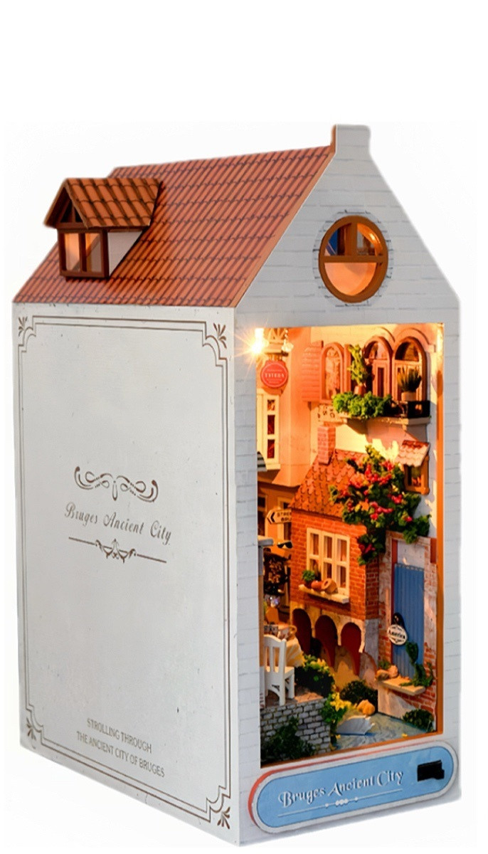 Бук Нук Стародавнє місто Брюгге Інтер'єрний конструктор The Ancient City of Bruges DIY Book Nook Kit TC-23