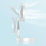 P9s 7-дюймовий портативний складний вентилятор із зарядкою, чотири швидкості, USB-зарядка, телескопічний настільний таймер, фото 7