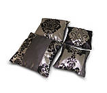Комплект декоративних подушок Firanka Damask 40х40см 1шт 35х35см 1шт 30х30см 2шт чорний зі срібним (п_0201), фото 3