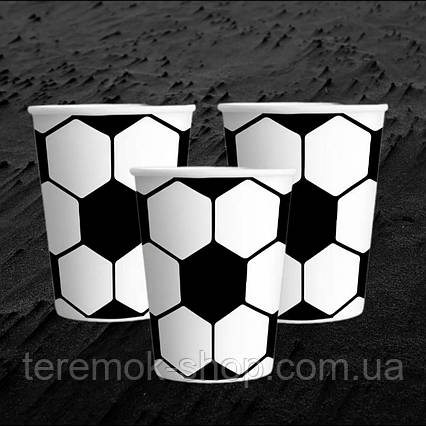 Набір склянок одноразових паперових з малюнком Футбол 10 шт 250 мл