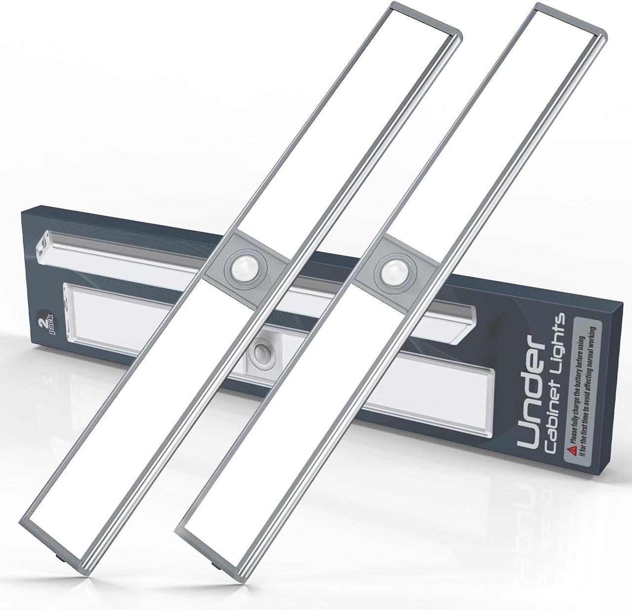 KTEBO Упаковка із 2 шт. 54 світлодіодних датчиків руху для шафи для підлоги, кухонного освітлення, внутрішнього освітлення,, фото 1