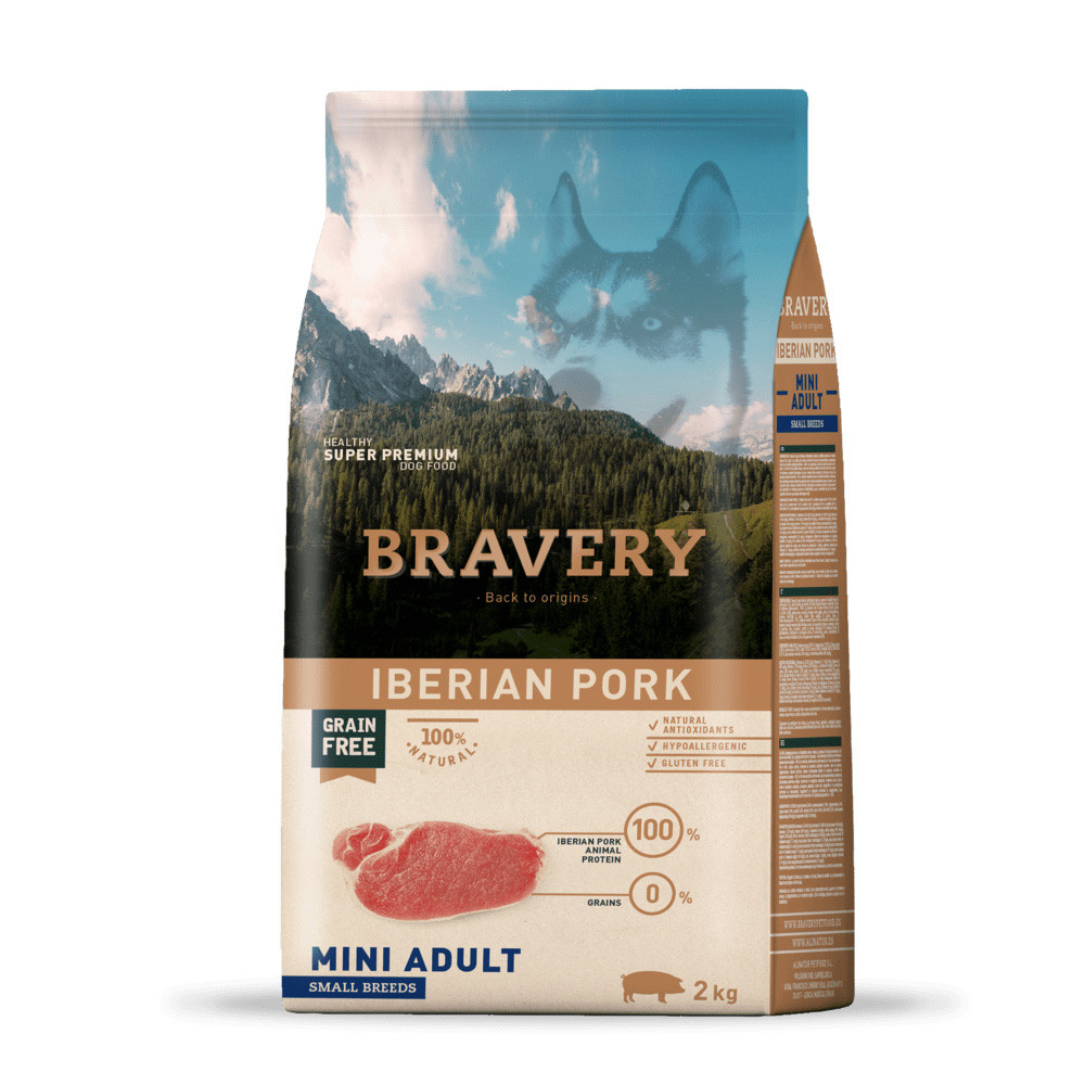 Bravery DOG Adult Mini Iberian Pork для дорослих собак дрібних порід, з іберійською свининою 2кг 6695 BR IBER
