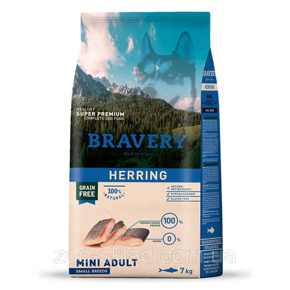 Bravery DOG Adult Mini Herring для дорослих собак дрібних порід, з оселедцем 7кг 0630 BR HERR ADUL M_ 7KG