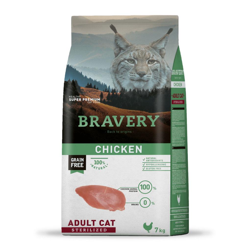 Bravery CAT Sterilized Chicken для дорослих стерилізованих котів, з куркою 7кг 7661 BR CHIC STER_7 KG, фото 1