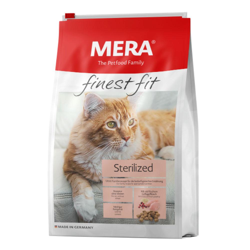 MERA finest fit Sterilized для стерилізованих котів, із свіжим м'ясом птиці і журавлиною 10кг 034045