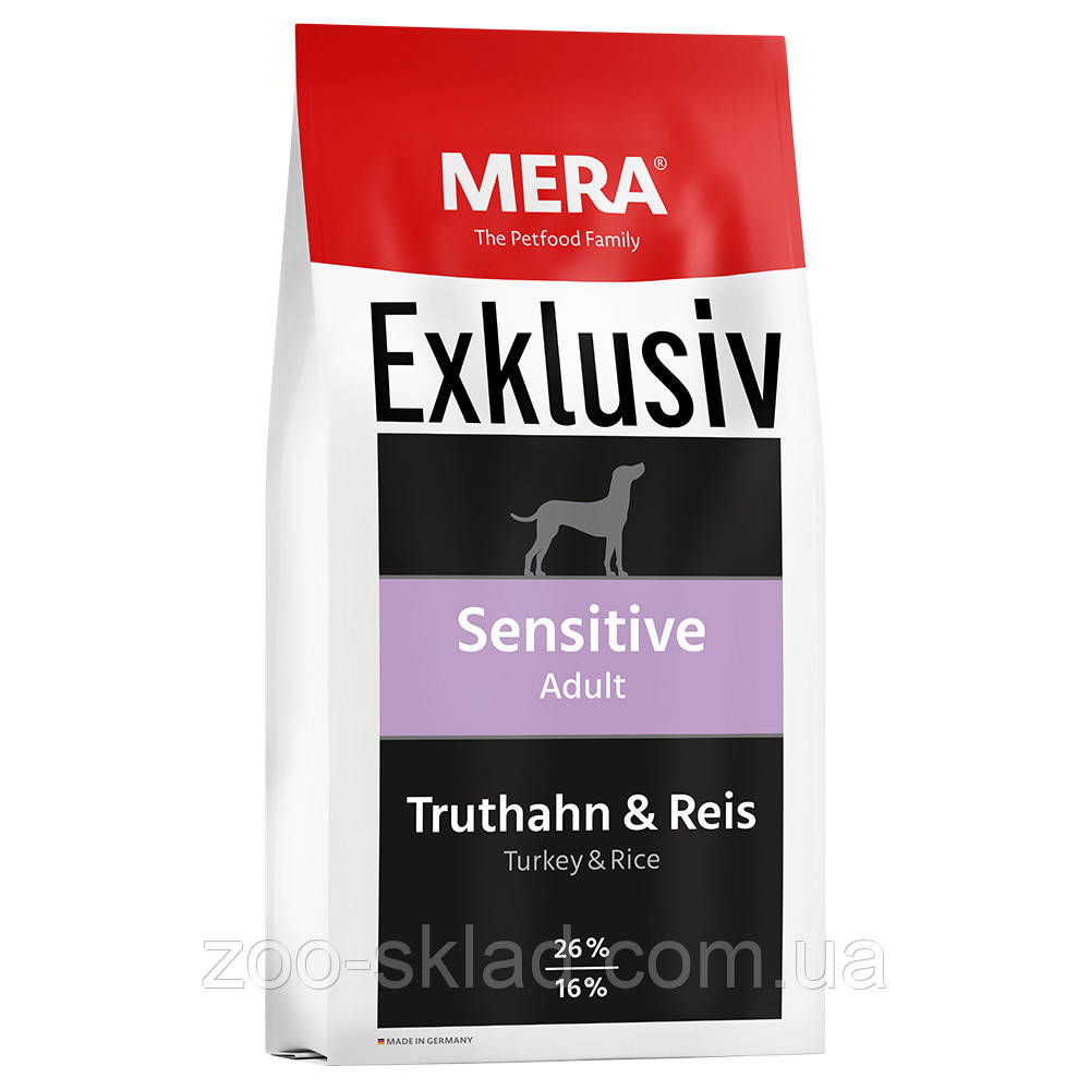 MERA Exclusiv DOG Sensitive Adult Truthahn & Reis для собак з чутливим травленням, з індичкою та рисом 15кг