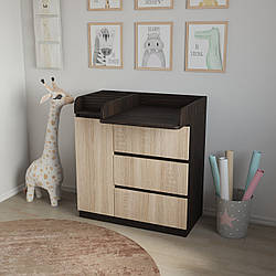 Сповивальний комод з органайзером 3+1 венге+дуб сонома