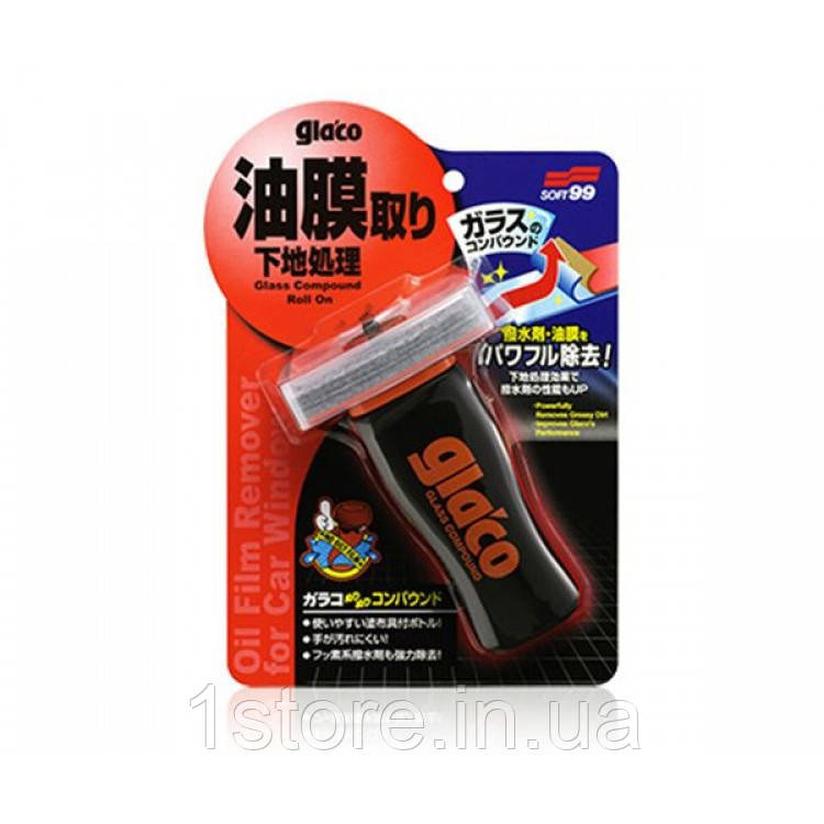 Очисник скла авто, водного каменю - Glaco Glass Compound Roll On 100мл