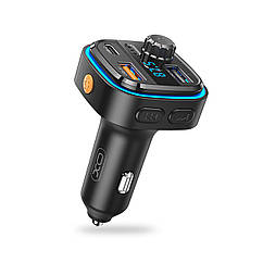 Bluetooth FM-трансмітер ХО BCC08 USB-A OTG/USB-A/USB-C Black (BCC08.black)