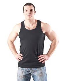 Чоловіча майка борцовка з бавовни Bono 950101 чорна (розміри 50-54)