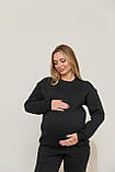 Теплий світшот для майбутніх мам та годування груддю Berlin S-M (42-44) Lullababe Чорний, фото 6